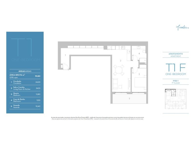 apartment 2 Rooms for sale on Lisboa (1900)